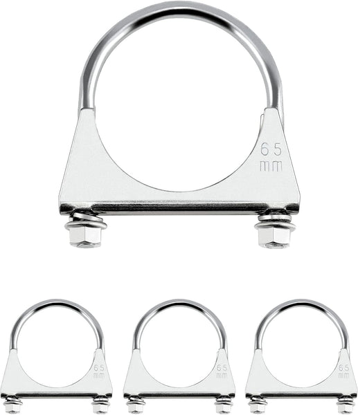 Stainless Steel U Bolt Muffler/Exhaust Clamp (2.5" Diameter) 4 Pack Tip Hook Clamps & Vices