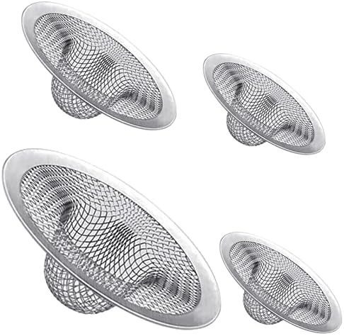 4Pcs Heavy Duty Stainless Steel Sink Strainersink Basket Set Fits Most 4.5'' Bathroom 2.75''Shower Drains Kitchen Sinks