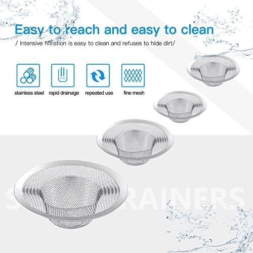 4Pcs Heavy Duty Stainless Steel Sink Strainersink Basket Set Fits Most 4.5'' Bathroom 2.75''Shower Drains Kitchen Sinks