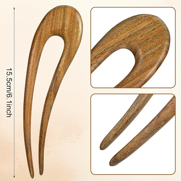 2 Pack Hair Fork French Pins Women Hairs Sticks U Shape Prong Updo Hairr Bun Clip Chignon Hair Accessories