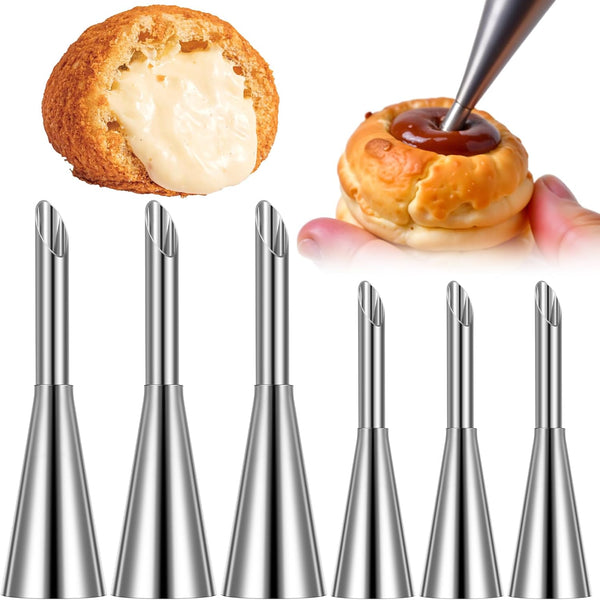 6 Pcs Stainless Steel Cream Icing Piping Nozzle Set For Pastries Other Decorating Tools