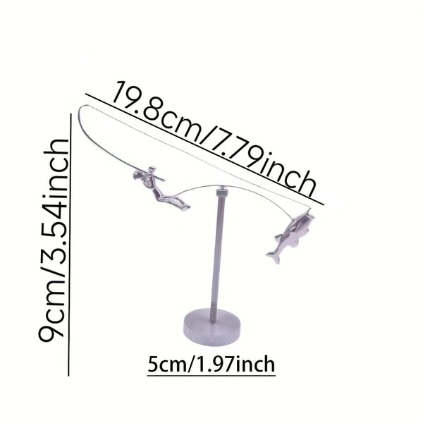 Kinetic Desk Art Balancing Fisherman Sculpture For Office Zen Home Decor And Gifts Sculptures & Figurines