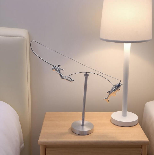 Kinetic Desk Art Balancing Fisherman Sculpture For Office Zen Home Decor And Gifts Sculptures & Figurines