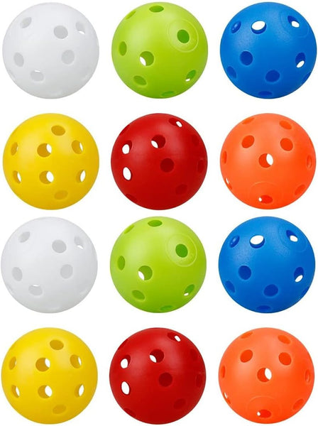 12 Pack Golf Practice Balls Hollow With Airflow 42Mm Plastic For Swing Training Driving Range Home Use Golf Balls