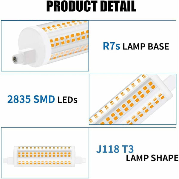 R7s Dimmable Led Bulb 20W 118Mm Daylight 4000K 2200Lm 2Pcs Equivalent To 200W Halogen Energy Class A+ Light Bulbs
