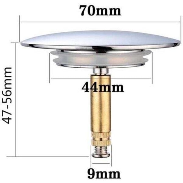 Universal Bathtub Stopper 70Mm Adjustable Height Chrome Brass Stainless Steel Drain Stoppers & Strainers