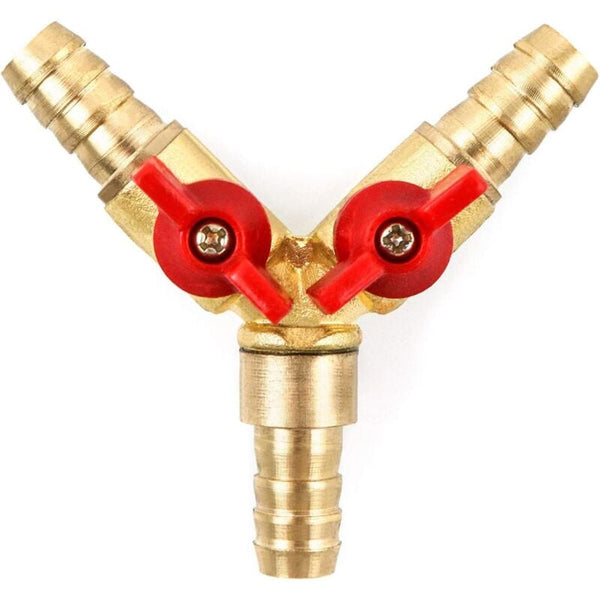 Mumu 3 Way Hose Connector Splitter Brass Zinc Alloy 10Mm Ball Valve T For Coupling Fittings Air Water Gas Piece Connectors Valves & Accessories