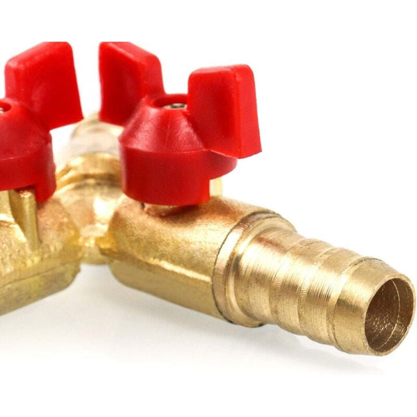 Mumu 3 Way Hose Connector Splitter Brass Zinc Alloy 10Mm Ball Valve T For Coupling Fittings Air Water Gas Piece Connectors Valves & Accessories