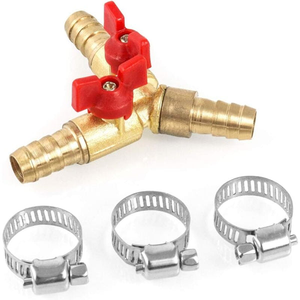Mumu 3 Way Hose Connector Splitter Brass Zinc Alloy 10Mm Ball Valve T For Coupling Fittings Air Water Gas Piece Connectors Valves & Accessories