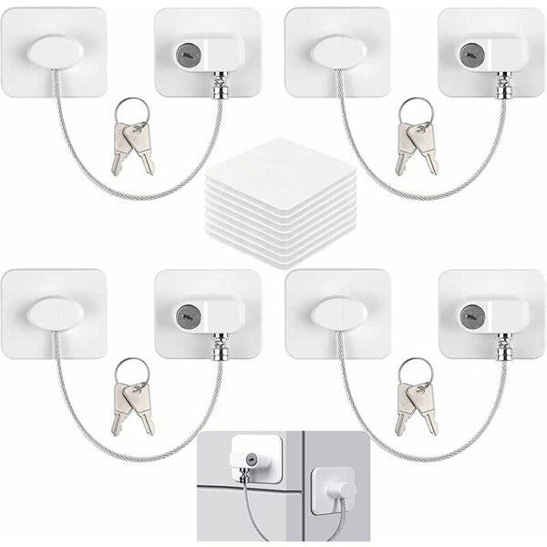 Child Safety Locks 4 Pack With 8 Keys Compatible Refrigerator Cabinets And Doors Other Window Accessories