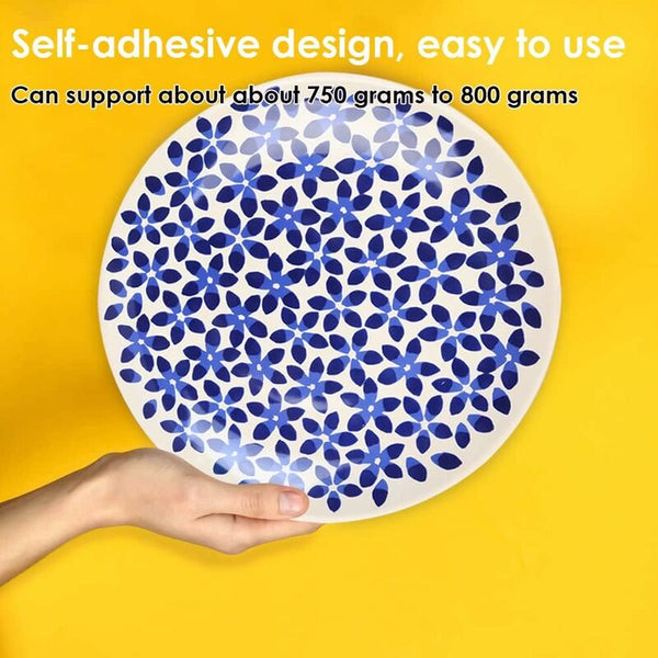 50 Pack 1" Invisible Adhesive Hangers For Plates Pictures Art White Hooks & Hangers