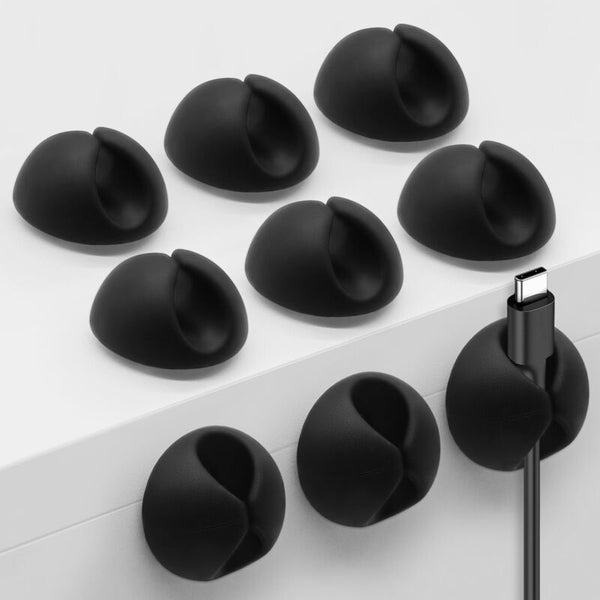 Black Self Adhesive Cable Clips 10 Pack Single Port Wire Organizer Cable Cleats Clamps & Ties