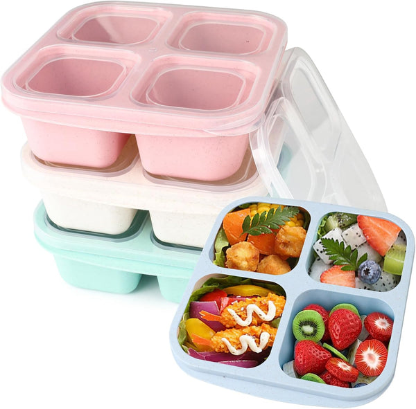Snack Boxes With Compartments For Kids And Adults 4 Bento Lunch Pack Lunchboxes
