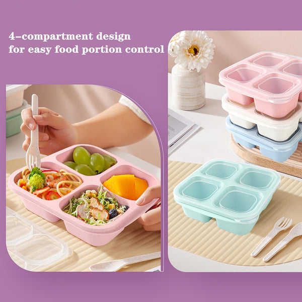 Snack Boxes With Compartments For Kids And Adults 4 Bento Lunch Pack Lunchboxes