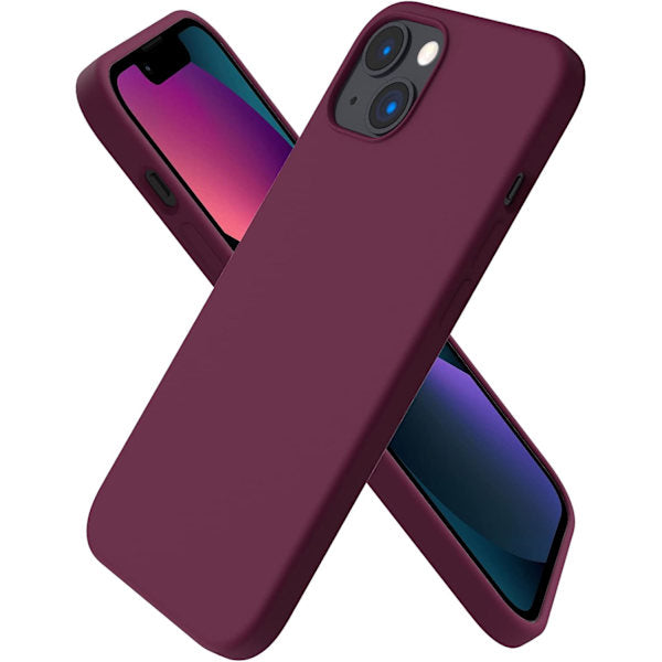 Iphone 13 Case Liquid Silicone Ultra Thin Full Coverage Shockproof Protective Soft For 6.1 Inch Red Wine Cases Covers & Skins