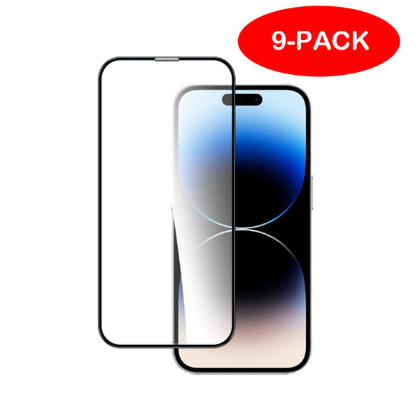 [9 Pack] Iphone 15 Promax Tempered Glass Screen Protector Transparent Pieces Screen Protectors