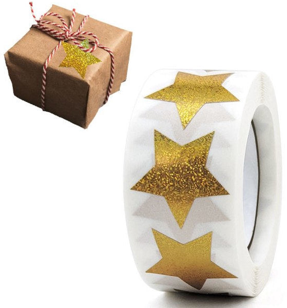 500 Star Holographic Foil Self Adhesive 2.5Cm Diameter Stickers