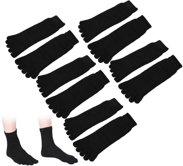 Pack Of 5 Pairs Split Toe Breathable Men's Sports (Black) Socks