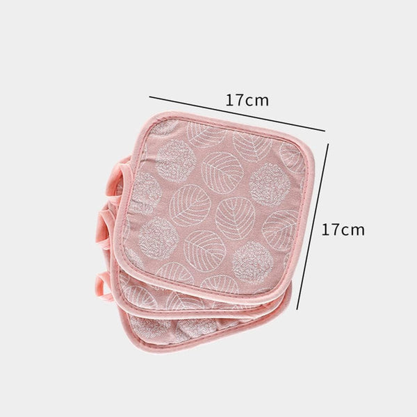 4 Pack Green Leaf Cotton Linen Heat Insulation Mats Non Slip Pot Holders Oven Mitts & Potholders