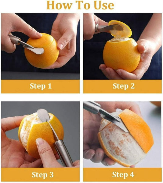Stainless Steel Orange Peeler & Slicer Fruit Tool Kitchen Gadget Peelers & Slicers
