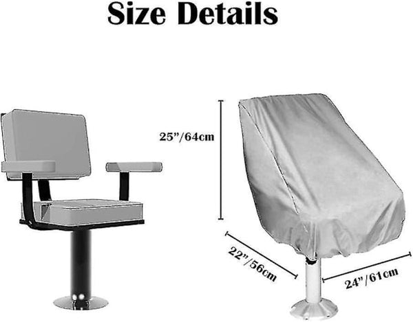 Waterproof Pontoon Boat Captain's Chair Oxford Fabric 2 Pack Seat Covers