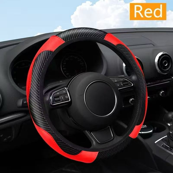 Black & Red Non Slip Elastic Steering Wheel Cover For Cars Steering Wheel Covers