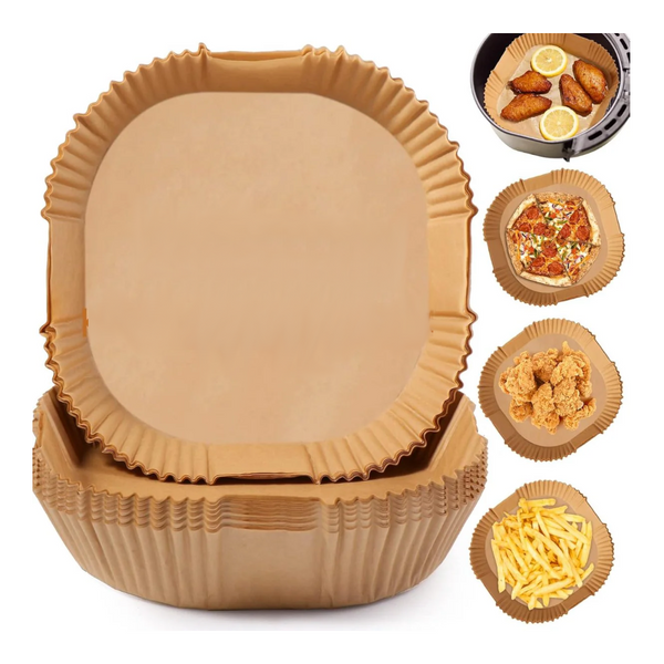 100 Pack 20Cm Square Air Fryer Liners Non Stick Bpa Free Baking Paper Air Fryer Accessories