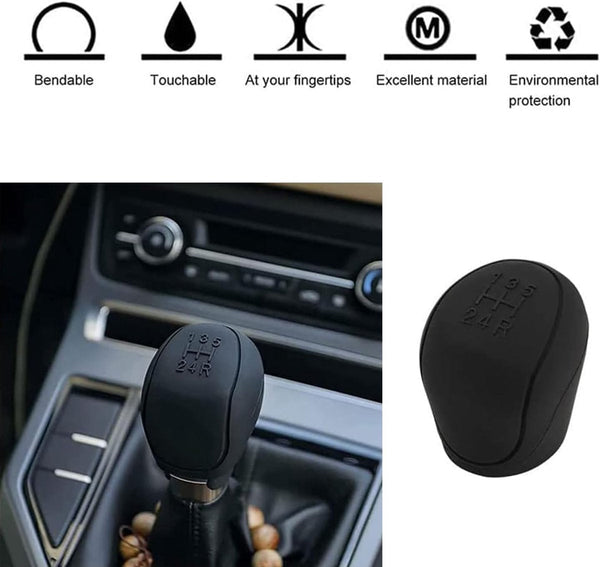 Universal Silicone Gear Shift Knob Cover Anti Slip Transmission Lever Protector Black Other Car Interior