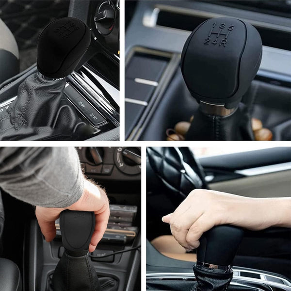 Universal Silicone Gear Shift Knob Cover Anti Slip Transmission Lever Protector Black Other Car Interior