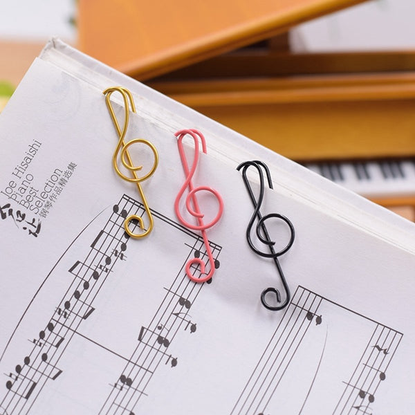 100 Pack Music Note Shaped 37Mm Vibrant Colors Paperclips