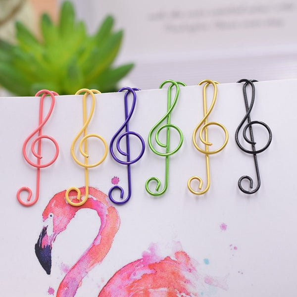 100 Pack Music Note Shaped 37Mm Vibrant Colors Paperclips