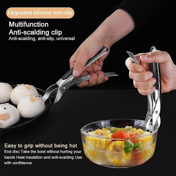 2 Piece Anti Burn Plate Clip Set For Air Fryer Stainless Steel & Silicone Air Fryer Accessories