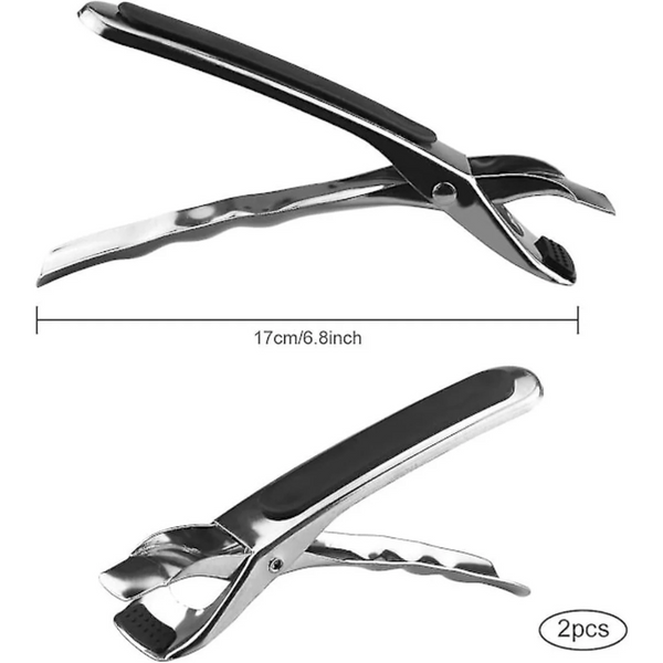 2 Piece Anti Burn Plate Clip Set For Air Fryer Stainless Steel & Silicone Air Fryer Accessories