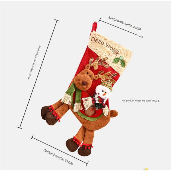 Large Christmas Stocking Gift Bag Children's Preschool Old Snowman Decoration Gift Bags