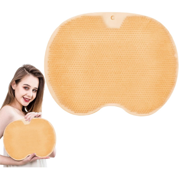 Orange Silicone Non Slip Shower Foot Scrubber With Back Massager Bath Mats Rugs & Toilet Covers