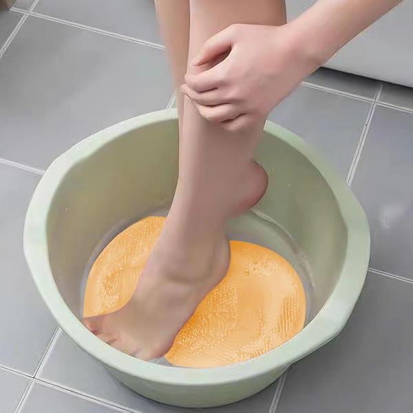 Orange Silicone Non Slip Shower Foot Scrubber With Back Massager Bath Mats Rugs & Toilet Covers
