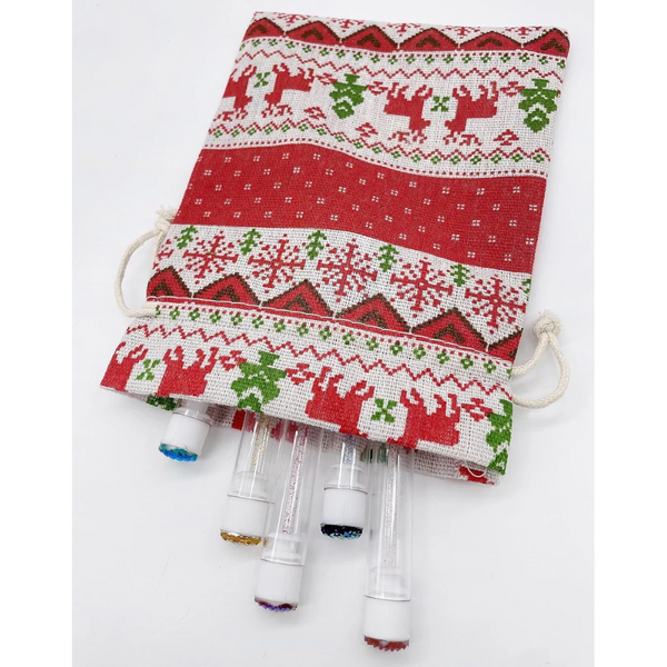 24 Pack Christmas Linen With Drawstring 13X18cm Reusable Party Favors Gift Bags