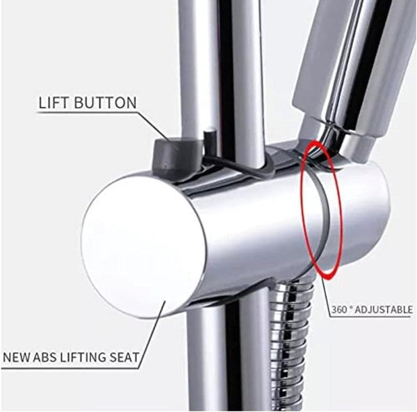 24Mm Shower Rod Slide Rail Holder Silver Abs Shower Head Holders