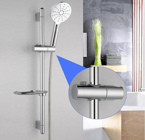 24Mm Shower Rod Slide Rail Holder Silver Abs Shower Head Holders
