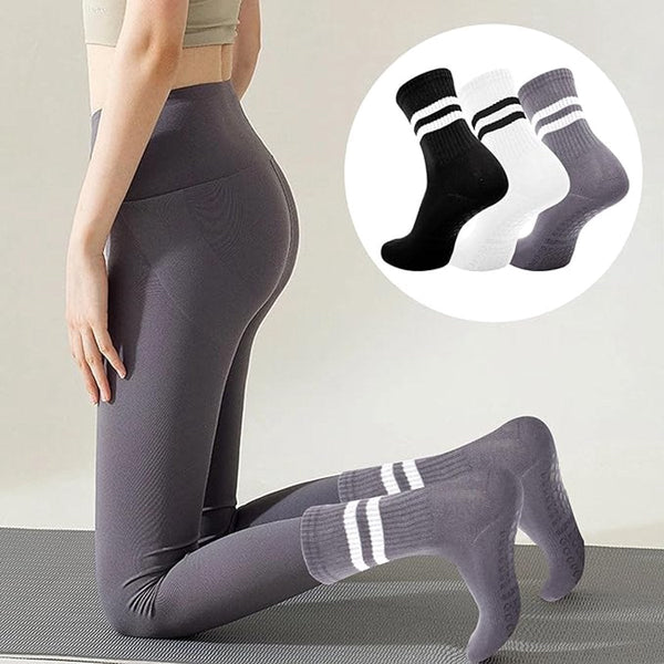 3 Pack Non Slip Yoga Socks For Women Pilates Ballet Dance Trampoline Womens Socks