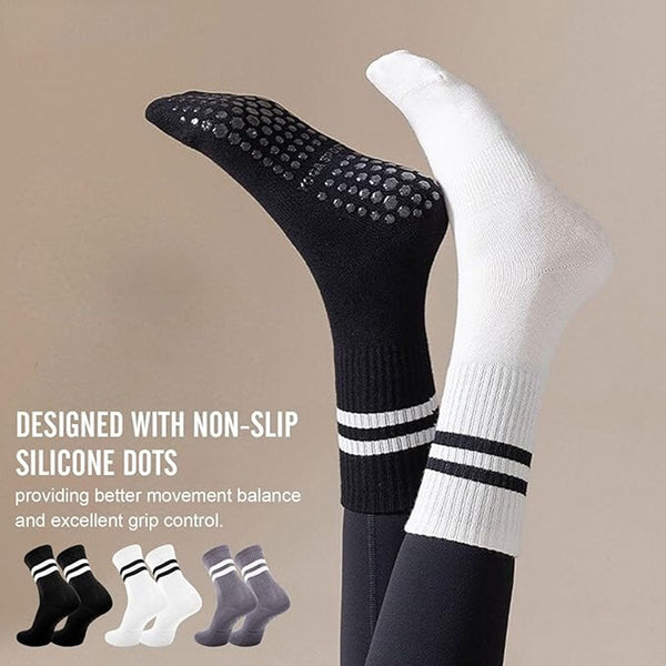 3 Pack Non Slip Yoga Socks For Women Pilates Ballet Dance Trampoline Womens Socks