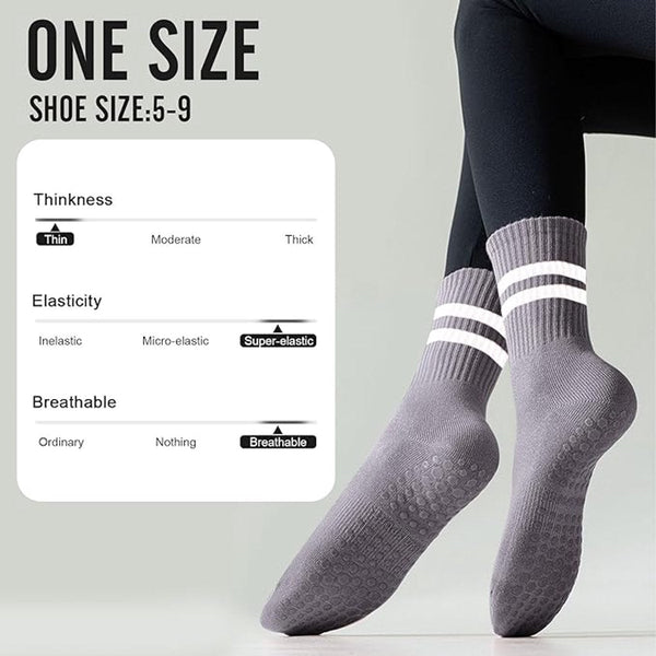3 Pack Non Slip Yoga Socks For Women Pilates Ballet Dance Trampoline Womens Socks