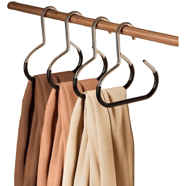 10 Pack Non Slip Space Saving Storage Rack Wardrobe Belt Scarf Hooks Suitable For Displaying Hats Vests Ties Shawls Black Coat & Hat Racks
