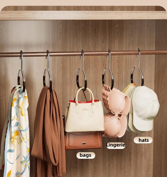 10 Pack Non Slip Space Saving Storage Rack Wardrobe Belt Scarf Hooks Suitable For Displaying Hats Vests Ties Shawls Black Coat & Hat Racks