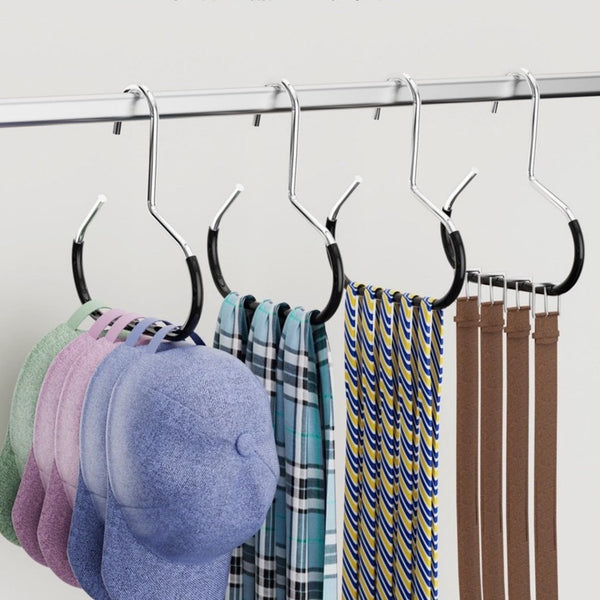 10 Pack Non Slip Space Saving Storage Rack Wardrobe Belt Scarf Hooks Suitable For Displaying Hats Vests Ties Shawls Black Coat & Hat Racks