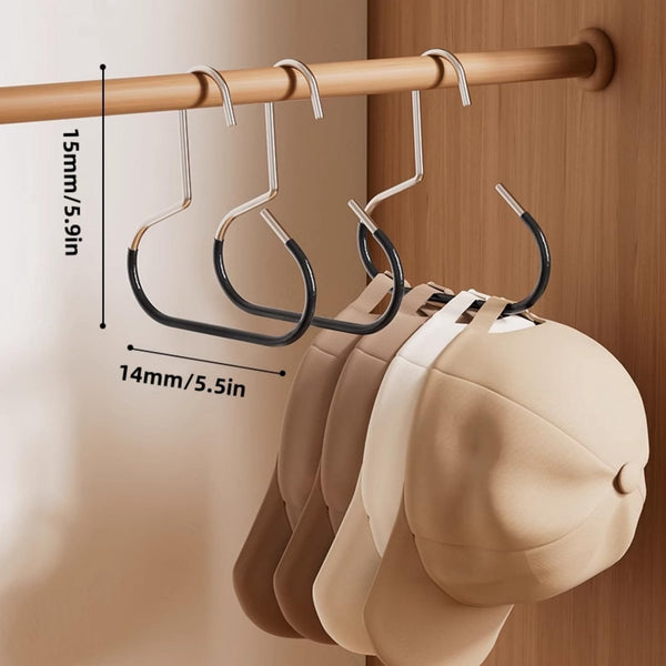 10 Pack Non Slip Space Saving Storage Rack Wardrobe Belt Scarf Hooks Suitable For Displaying Hats Vests Ties Shawls Black Coat & Hat Racks