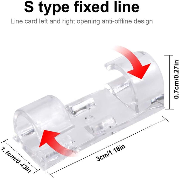 40 Pack 7Mm Adhesive Cable Organizer Clips For Home & Office Cable Cleats Clamps & Ties