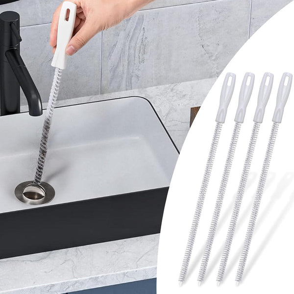 4 Piece Sink & Drain Cleaning Brush Set 45Cm Flexible Tool Cleaning Brushes