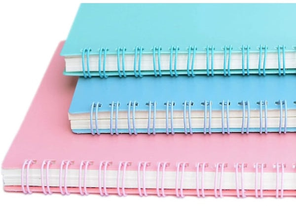 Spiral Colors Minimalist Style And Lines Double 3 Pack Notebooks