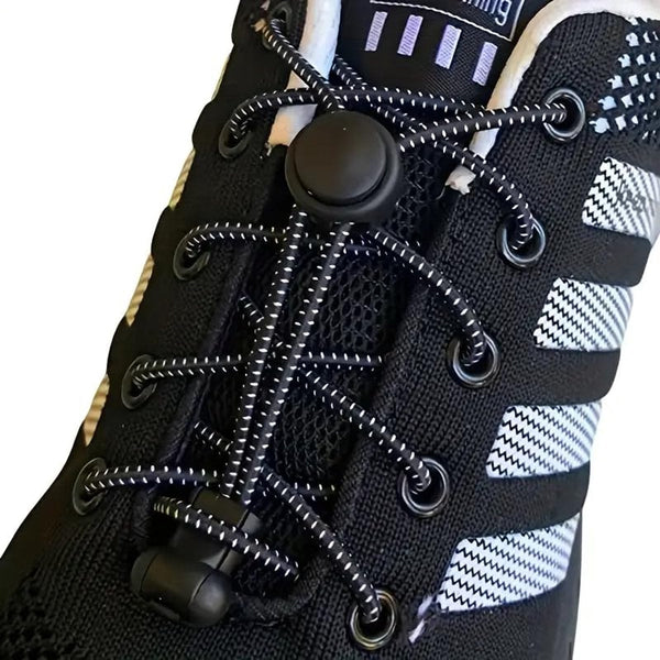 Sneaker Laces 120Cm Sneakers Elastic Without A Tie Suitable For Students And Adults Strong Buckle Quick Release Function Gray Shoe Laces